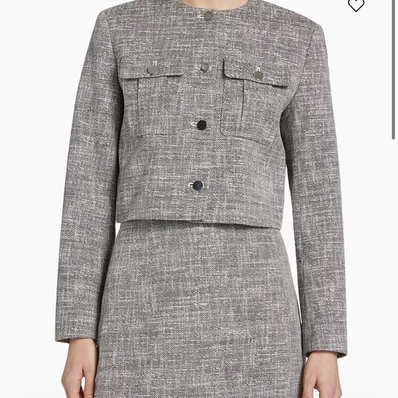 NWT Theory Cotton Tweed Military Jacket Size 6 - Picture 4 of 10